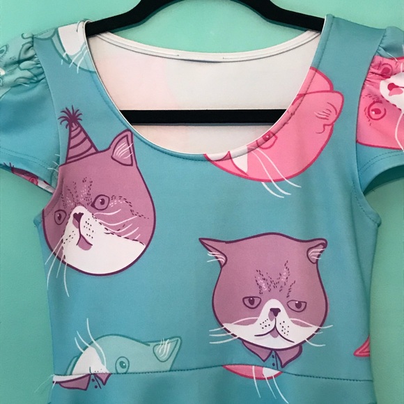 Rare Lolita kawaii Japan LA cat dress - Picture 3 of 3